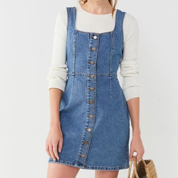 button down denim mini dress